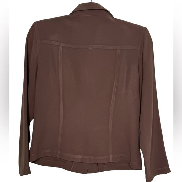 SAGA BROWN BUTTON DOWN WOMEN TOP WITH POCKETS SIZE SMALL - Picture 3 of 8